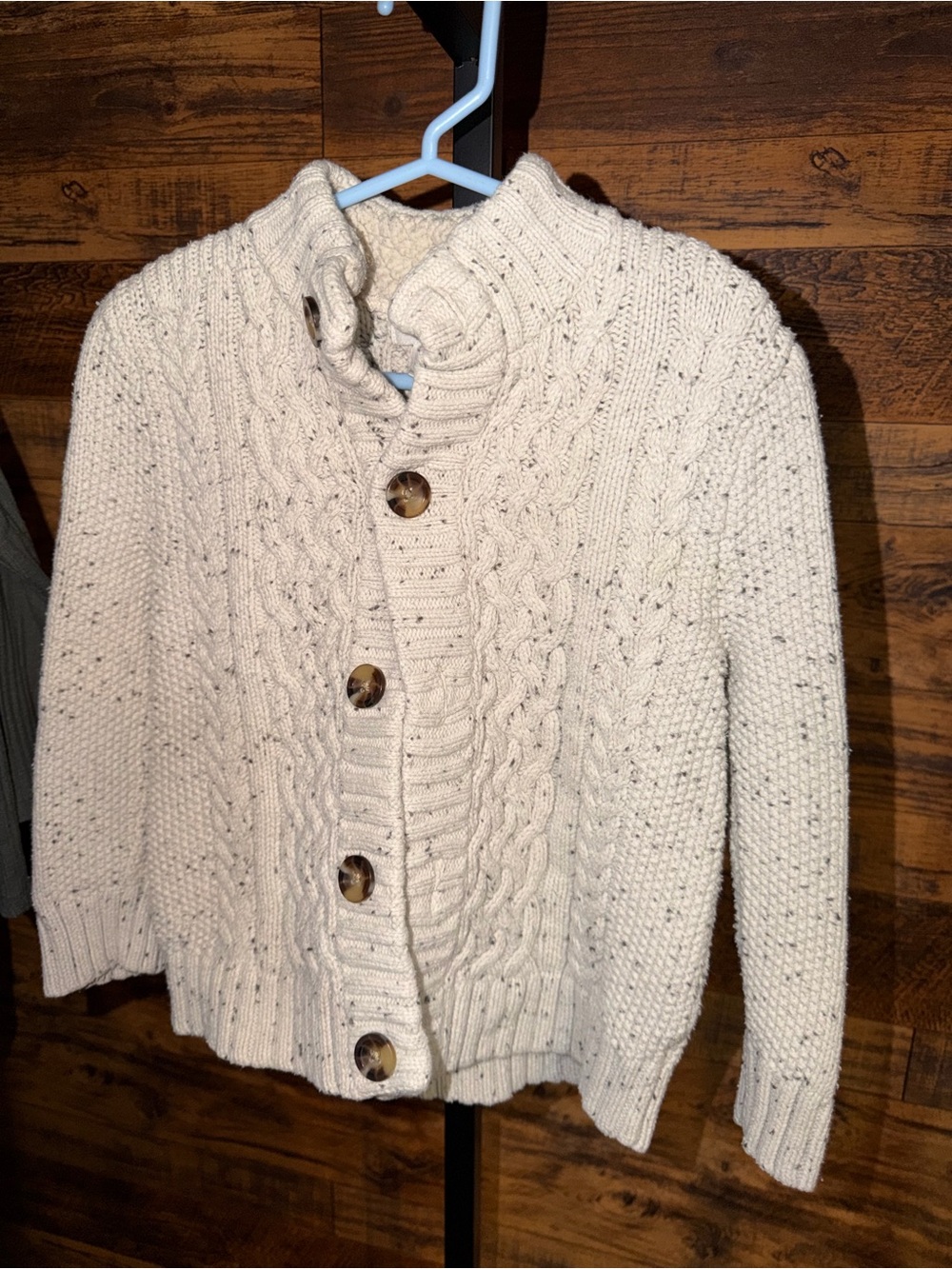 Cat & Jack Cream Cable-Knit Button Cardigan